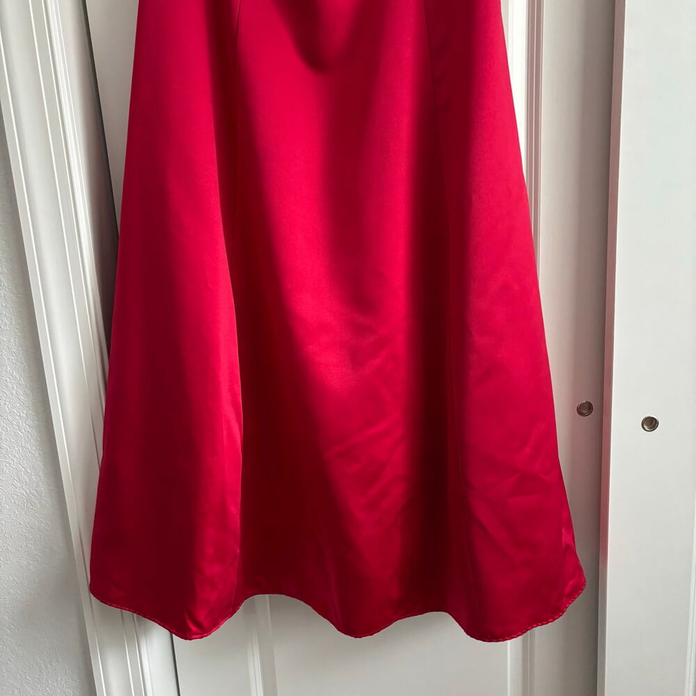 VTG Michelangelo Ruby Red Strapless Ball Gown Wit… - image 5